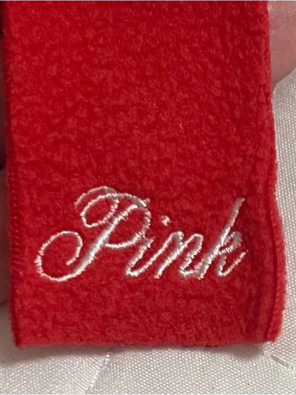 PINK Victoria's Secret Plaid Dog Stuffed Animal Toy with Red Scarf -no tag